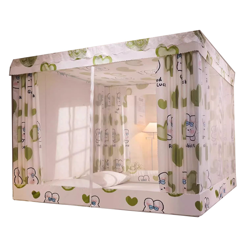 2024 nueva cama sentada, sombreado y a prueba de mosquitos, mosquitera integrada para el dormitorio doméstico, cama anti-caída, engrosamiento, hilo de tienda