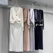 y823-2-38文艺气质减龄洋气时尚针织毛衣+半身裙新品百搭两件套装