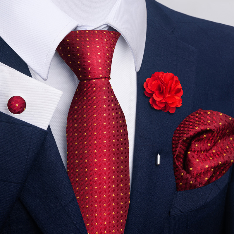 135g Weight Square Scarf, Cufflinks, Tie Classification Polyester Yarn Material Geometric, Stripe, Cashew Nuts Pattern All Seasons Season Men's Gender Commute Style Commute Geometric Stripe Cashew Nuts Polyester Yarn Men's Square Scarf Cufflinks Tie 35