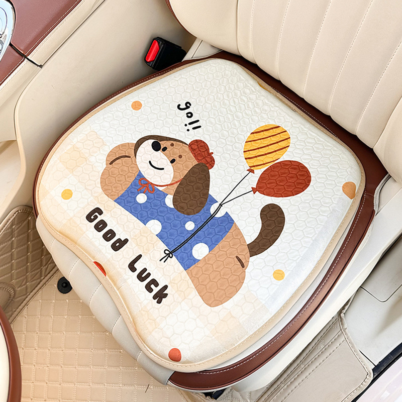 夏用ジェルカーシートクッション、四季通用車内用アイスシルクシートカバー、漫画風お尻クッション、滑り止めインテリアシートクッション|undefined