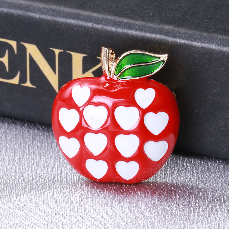 IG Style, Cute Style IG Style Cute Pin Apple Alloy Enamel Women's Brooches