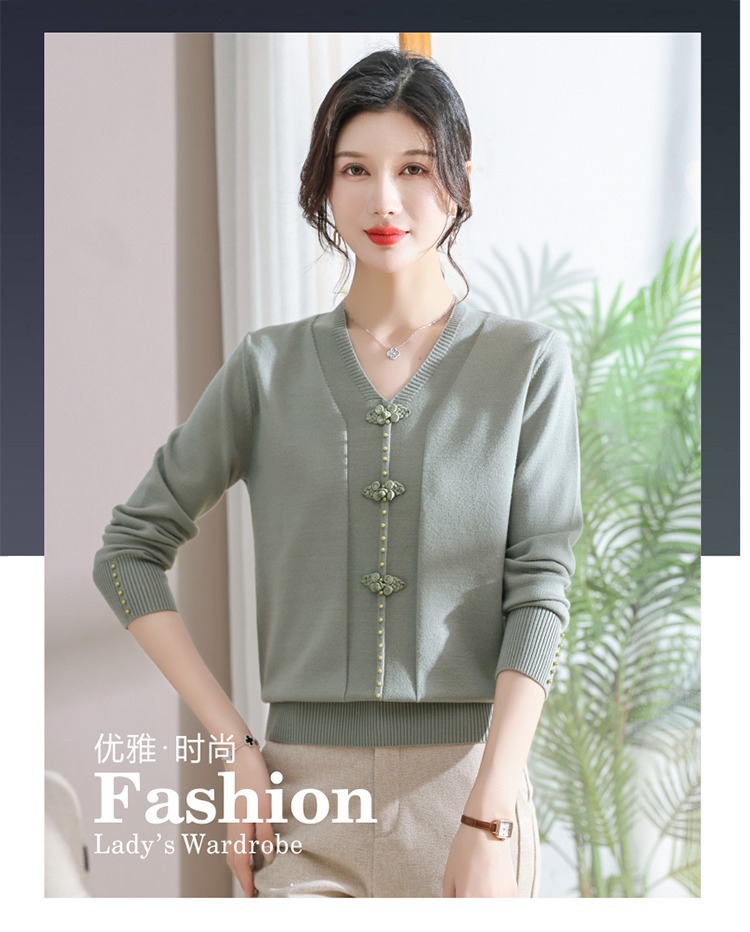 E5894 810K ÁO LEN NỮ TAIRYA ÁO LEN MÙA XUÂN THU ĐÔNG TRUNG NIÊN CỔ CHỮ V THỜI TRANG NỮ G03 SẢN PHẨM MỚI
