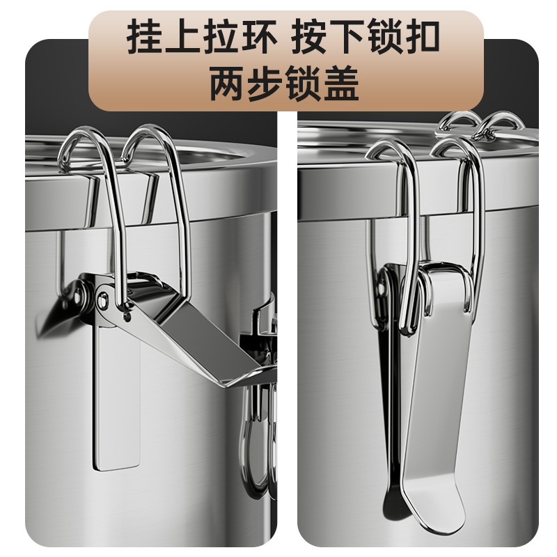 【送料無料】ステンレス密閉樽 米樽 防虫防湿 家庭用 20斤米樽 米箱 小麦粉貯蔵タンク|undefined