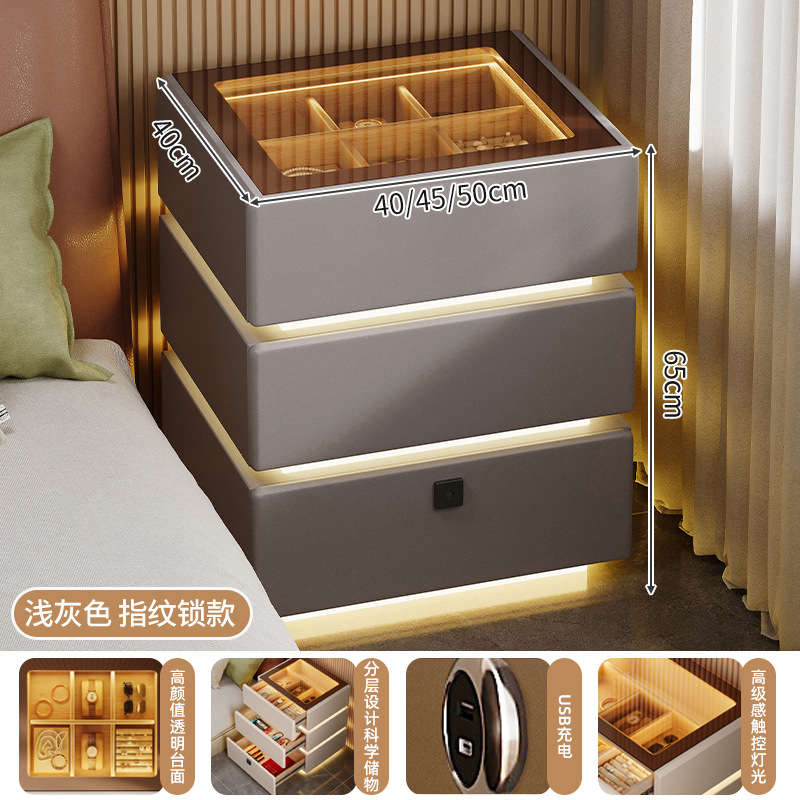 2024 nueva meseta de cabecera lujosa luz de lujo de alto nivel lámpara de cinta de vidrio cama principal precio de alta red armario de almacenamiento