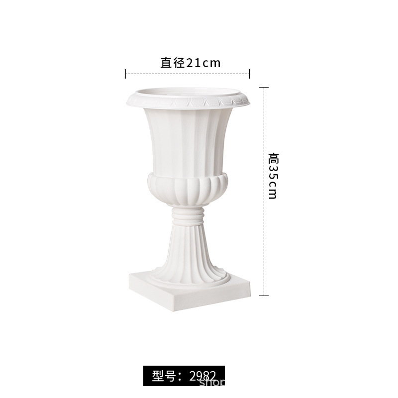 プラスチック植木鉢ヨーロッパローマ柱背の高い結婚式の装飾ポット大型屋外ガーデンバルコニーポトス水耕鉢植え|undefined