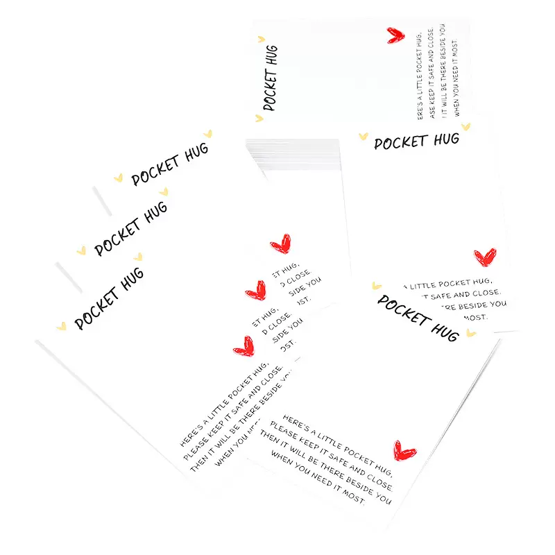 跨境热卖精美白色治愈系拥抱卡纸手链手串展示卡纸装饰贺卡便签