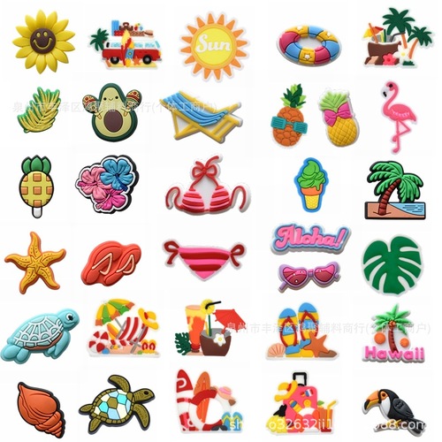 Hole shoe flower DIY beach shoe buckle removable decoration clip summer holiday beach cross-border PVC accessories