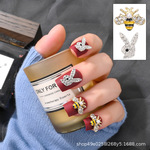 跨境新款美甲饰品蜜蜂立体镶钻滴油兔头钻金属美甲穿戴甲饰品批发