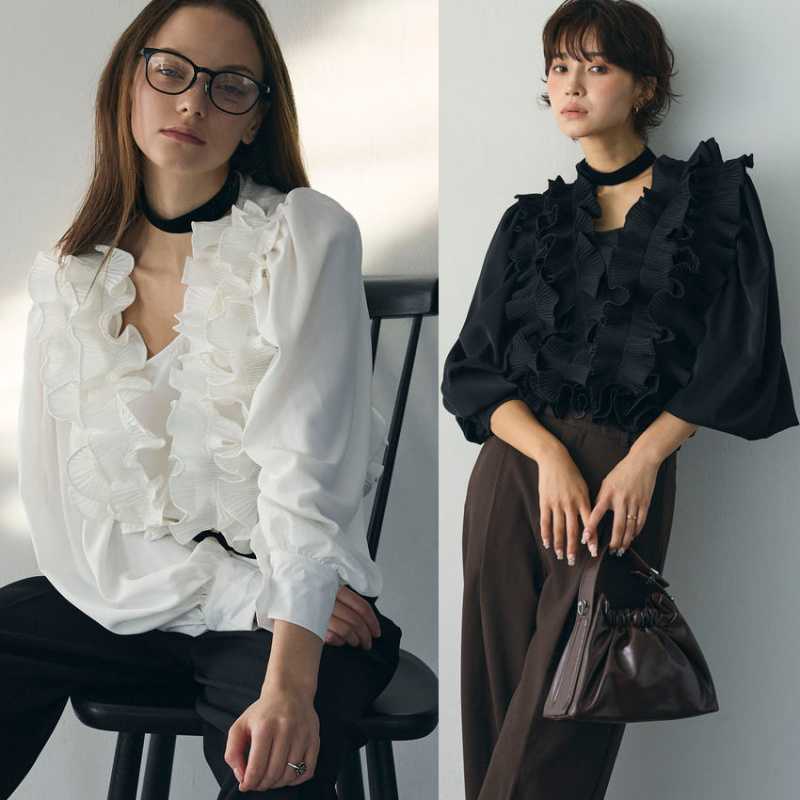 Real Shot of New Lace Decoration Women's Heavy-Duty White-Collar Women's Pure Color Tops and Fashionable Women's Shirts