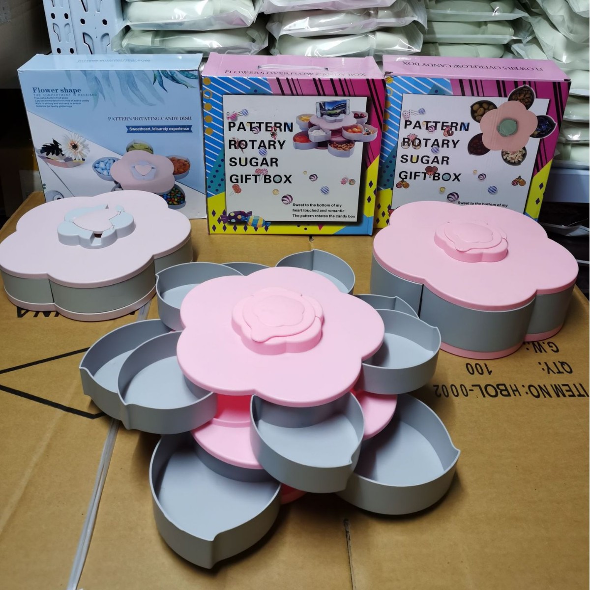 Double-layer rotating fruit plate box fruit plate household…