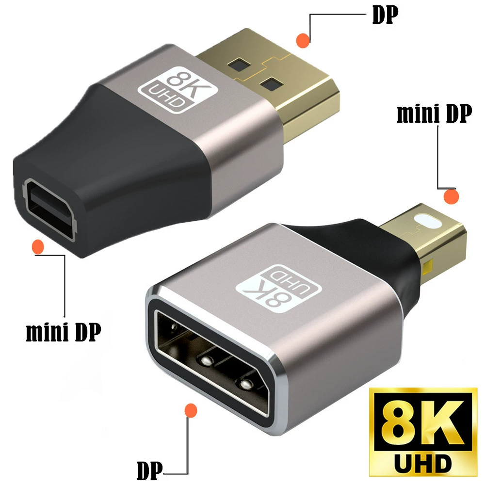 Металлический корпус 8K DP к Mini DisplayPort вращающееся соединение совместимо с Thunderbolt2 поддерживает 8K@60