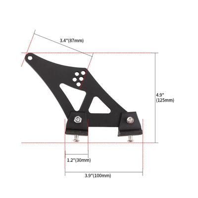 Cross-Border Car Modification Supplies Aluminum Alloy Rear Wing Mounting Bracket Perforated Rear Wing Mounting Feet 5 Inches 7inch 10inch (Motorcycle tail) - 5inch