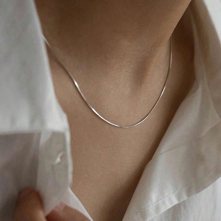 Light Luxury Simple Snake Bone Chain European and American Style Necklace Women's Trendy Internet Celebrity Trendy Snake Bone Chain V-Neck Titanium Steel Jewelry Neck Chain Light Luxury Simple Snake Bone Chain European and American Style Necklace Women's Trendy Internet Celebrity Trendy Snake Bone Chain V-Neck Titanium Steel Jewelry Neck Chain