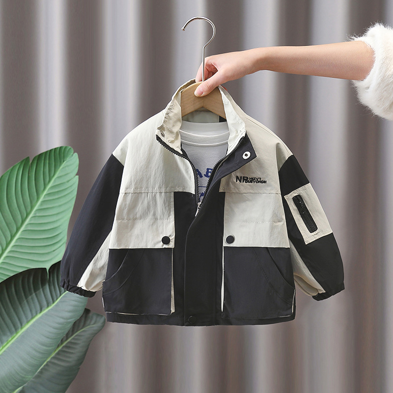 7648 chaqueta de primavera para niños 2025 nueva chaqueta guapa de primavera top cortavientos de primavera y otoño para niños