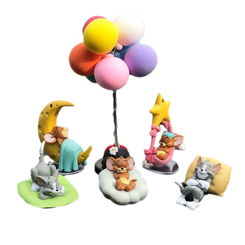 톰 자동차 인테리어 장식 인형 책 고양이와 마우스 자동차 장식품 귀여운 작은 장식품 제리 데스크탑 수제 자동차