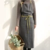 Dark gray with mustard green (90*60 in the whole body)