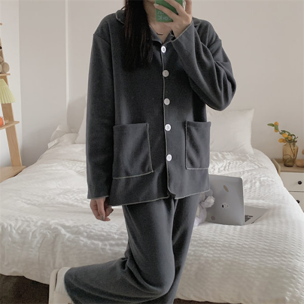 Korean Style Pajamas Women's Winter Polar Fleece Thickened ins Style Japanese Plush Warm Cute Autumn and Winter Home Suit Korean Style Pajamas Women's Winter Polar Fleece Thickened ins Style Japanese Plush Warm Cute Autumn and Winter Home Suit
