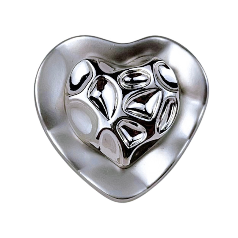 Moda amor botón de metal estilo de chanel en forma de corazón perla hebilla vintage abrigo traje abrigo hebilla decorativa