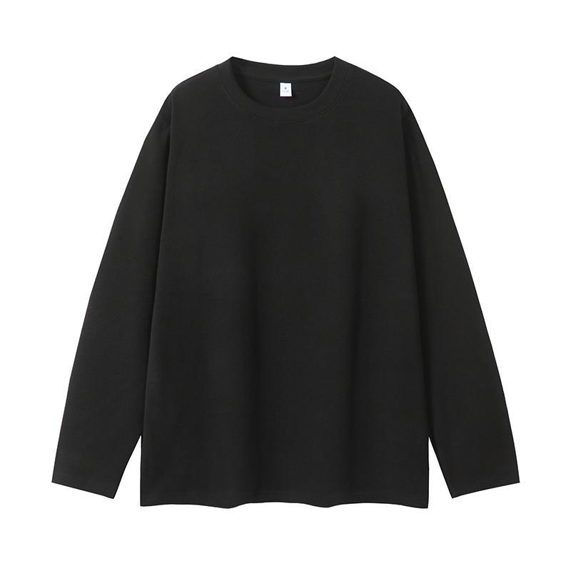 블랙 [라운드넥 저먼 벨벳 긴팔 티셔츠]