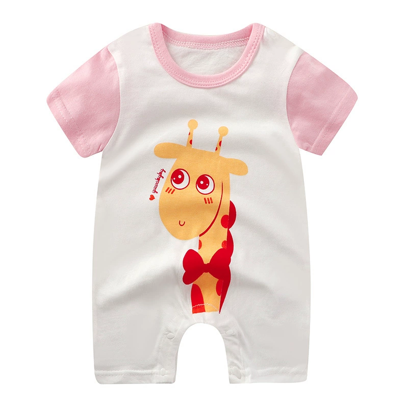 Short-Sleeve Baby Romper Summer Bodysuit, Newborn Girls, Thin Lightweight, 59–90 cm