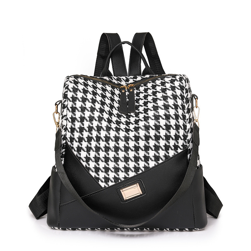 Fábrica al por mayor 2024 nueva mochila antirrobo de color de contraste para mujer mochila de viaje multiusos multifuncional de nailon simple