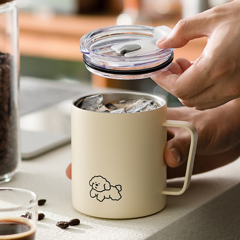 Ulated Mug With Lid,Office Tea Cup,Household Tea Cup,Water Cup,Stainless Steel Coffee Cup - 3