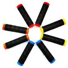 自行车双色水纹把套山地车双通水波纹把套防滑橡胶握手单通把套