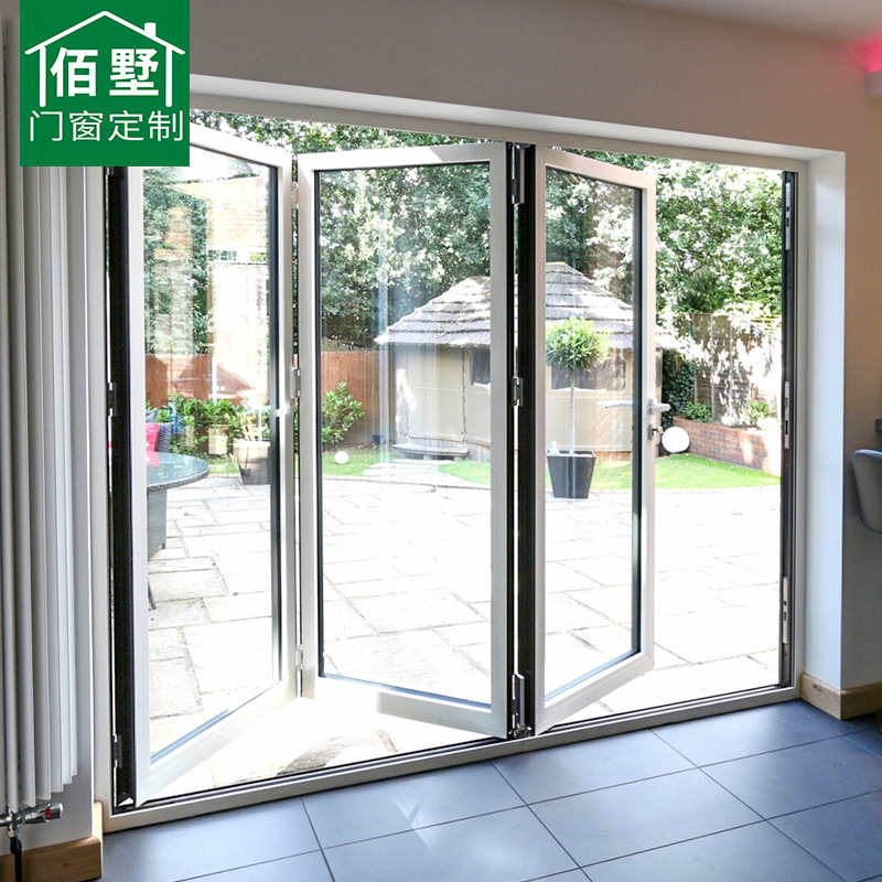 Broken Bridge Aluminum Alloy Kitchen Partition Balcony Glass Door Louver Shop Foldableing Sliding Door Glass Partition Factory