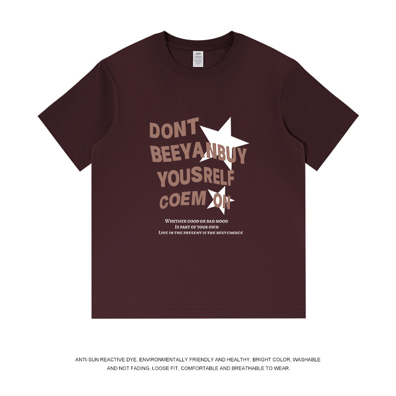 夏のメンズプリント新作半袖Tシャツ、アメリカンレトロ純綿ゆったりトップス、トレンドブランドストリートTシャツ|undefined