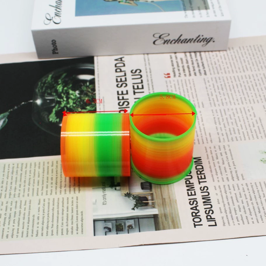 Радужная маленькая Slinky, разнообразная башня, красочное эластичное кольцо, игрушка, ностальгия, опт