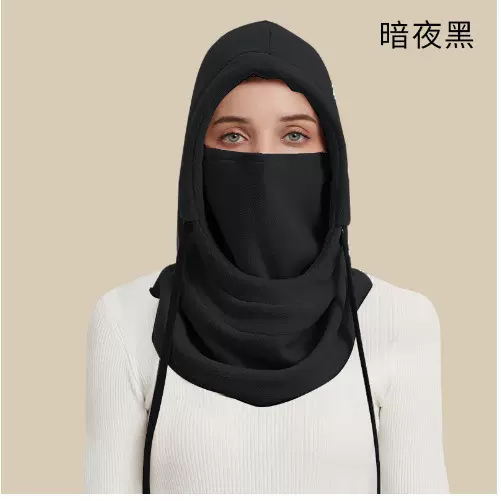 冬季骑行滑雪帽子围脖口罩一体防寒防冻加绒加厚保暖头套防风面罩