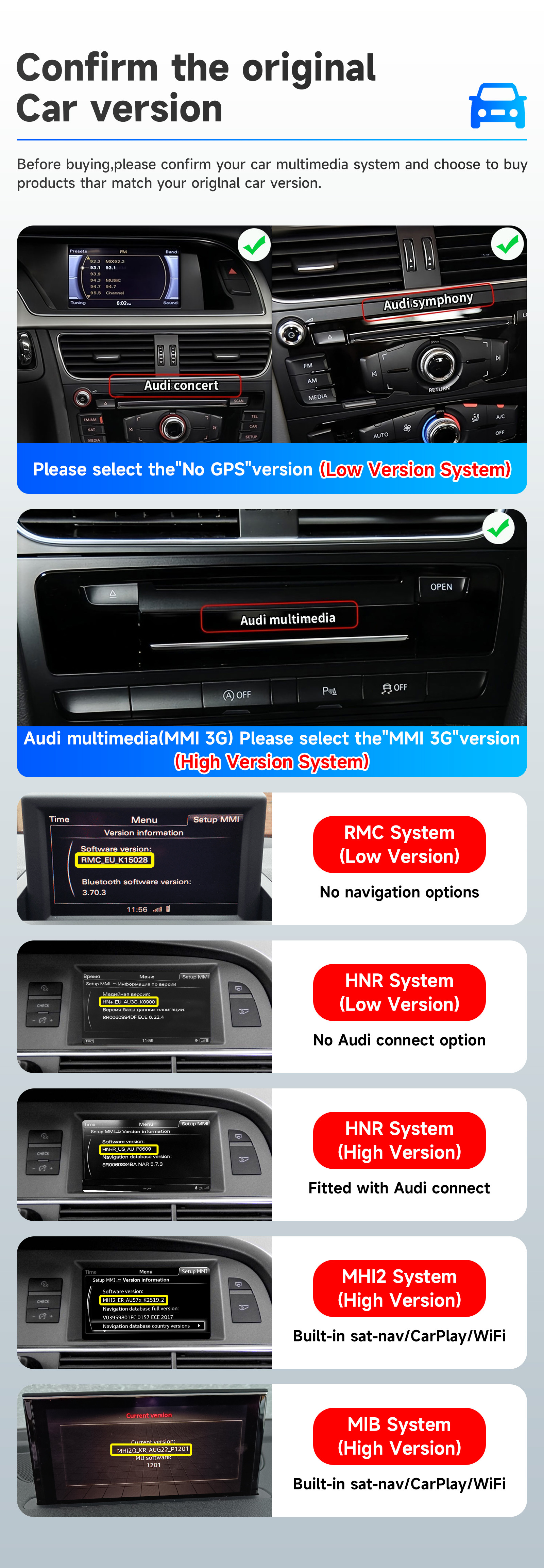 Suitable for 2013-2018 Audi Q3 car-mounted large-screen navigation system, GPS navigation all-in-one device, CarPlay player