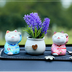 LeMiao Original Couple Hanfu Gypsum Money Cat Japanese Style Accent Piece, Husband and Wife Cat Birthday Gift Creative Gift