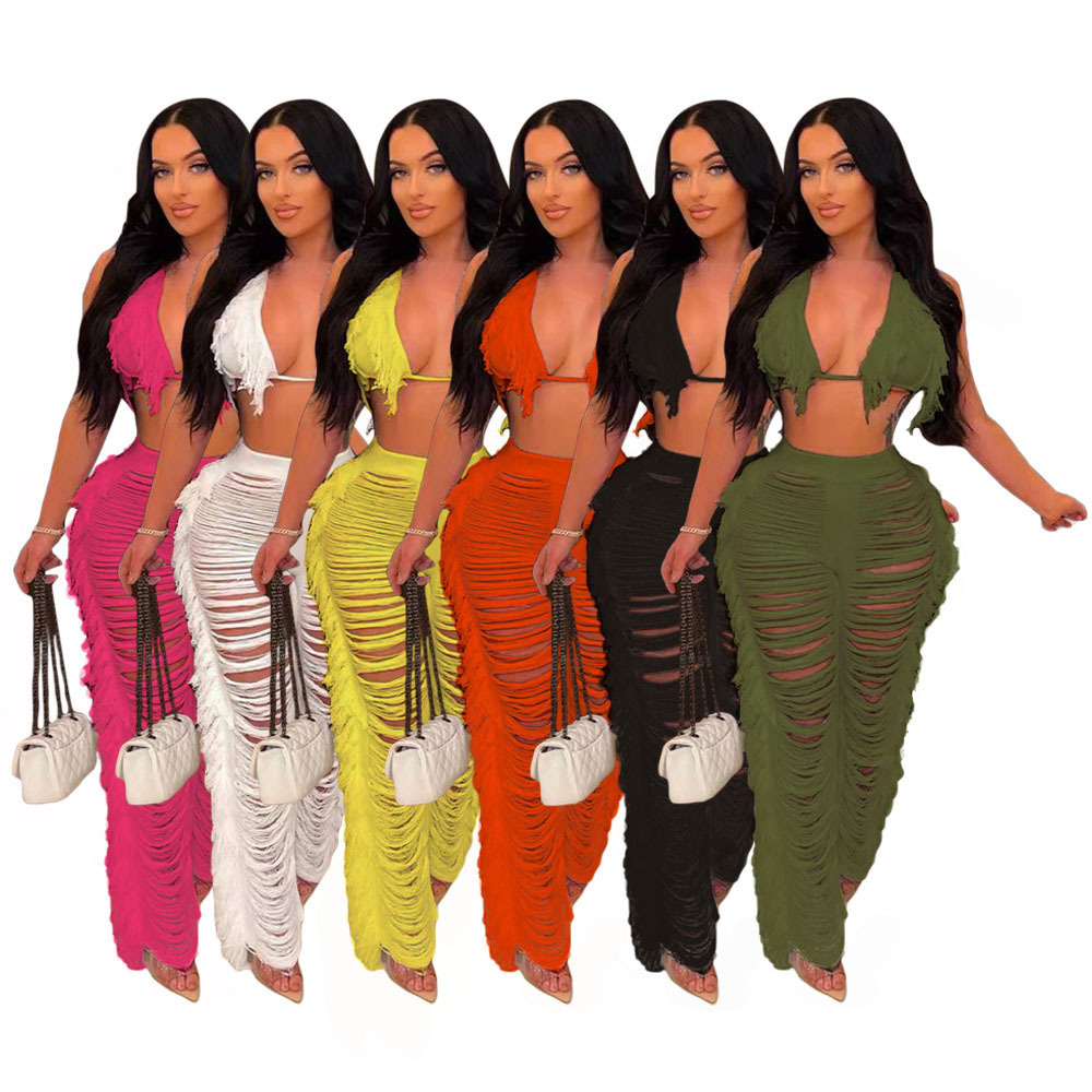 420g Weight Sleeveless Sleeve Length Spandex Fabric Type Pant Co-ord Set Sets Type 2 Pieces Set Quantity Holiday, Beach Occasion V Neck Neckline Regular Fit Fit Type Solid Color Pattern Summer Season Women's Gender Sexy Style Holiday Beach Women's Sexy Solid Color Spandex Pant Co-ord Set Pants Sets 5