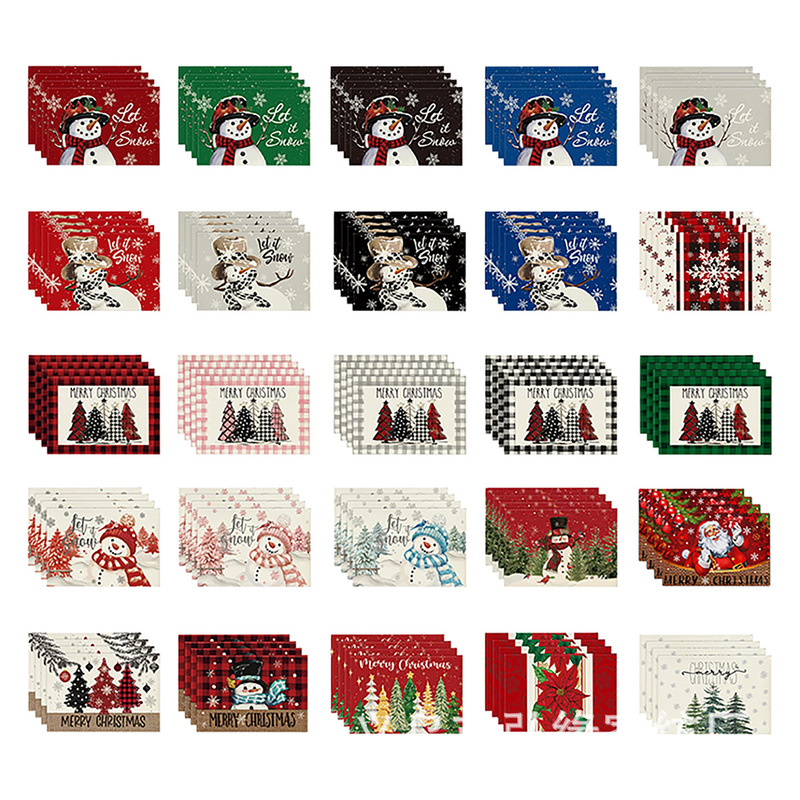 国境を越えた新しいクリスマス装飾クリスマステーブル旗クリエイティブクリスマステーブルクロステーブルマットクリスマステーブル装飾家の衣装|undefined