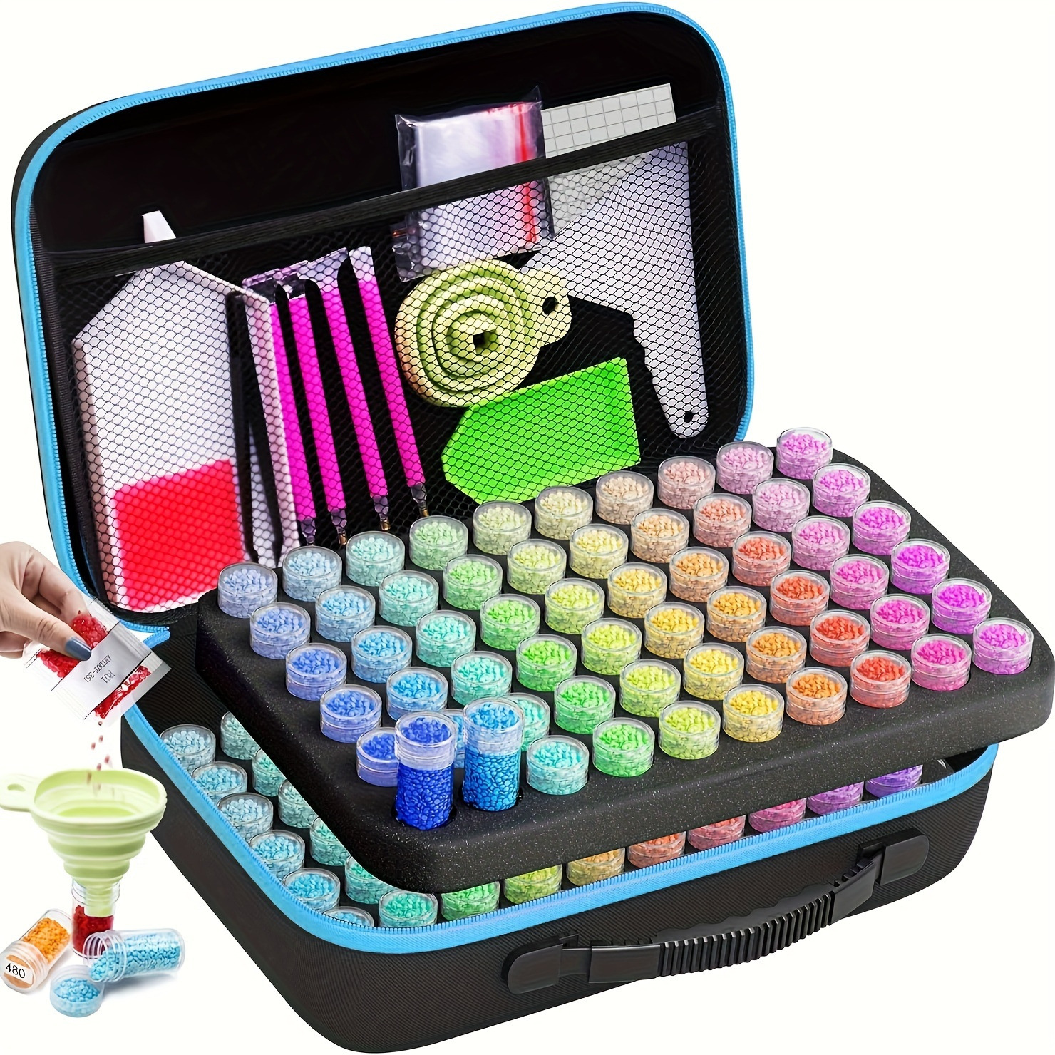 가방 + 라이너 + 병 + 도구, 파란색 120개 * 도구 1개