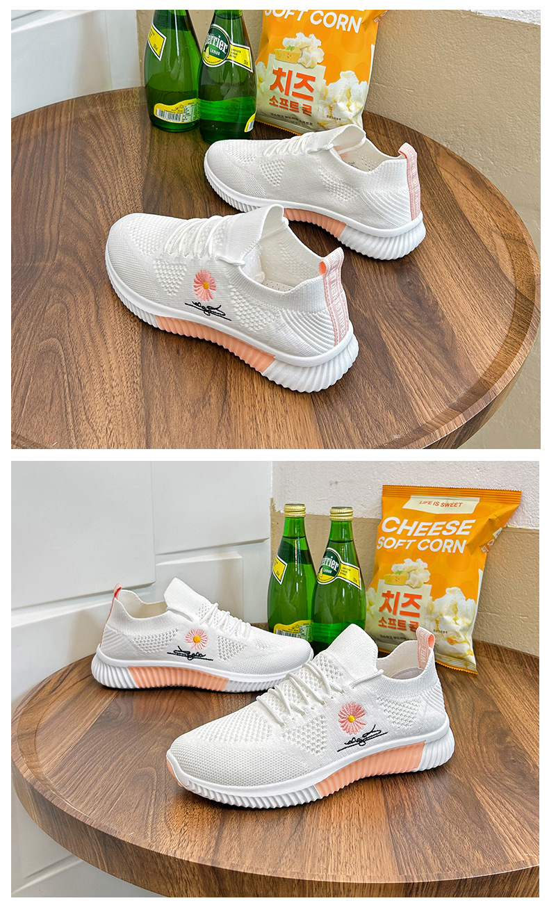 INS Version coréenne de chaussures tissées volantes pour femmes, chaussures de sport respirantes pour étudiantes, Fitness, course à pied, loisirs de rue, nouvelle collection été 2023_voghion.com