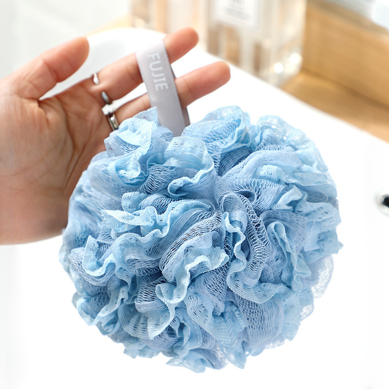 花が飛ばないバスボール、超柔らかいバスレースバスボール、大きめの柔らかい泡立ち、快適な背中こすり|undefined