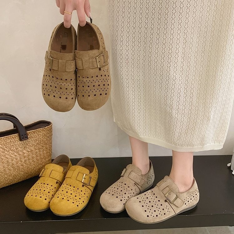 2026 nuevo verano con falda hueco ventilado zapatillas de zapato perezoso