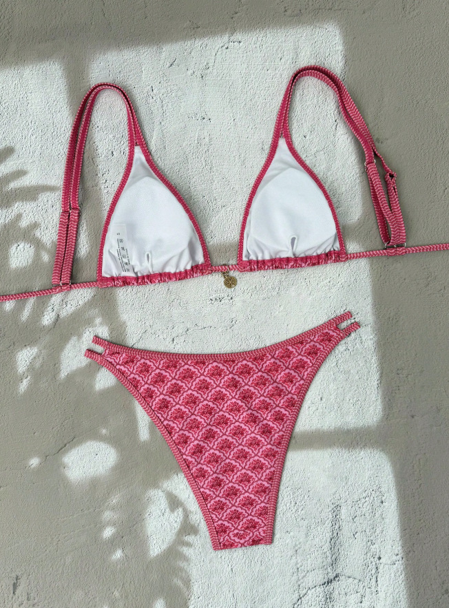 New Sexy Swimsuit High End Beach Tie Up Bikini For Women Print Foreign Swimwear_ecoleips.com