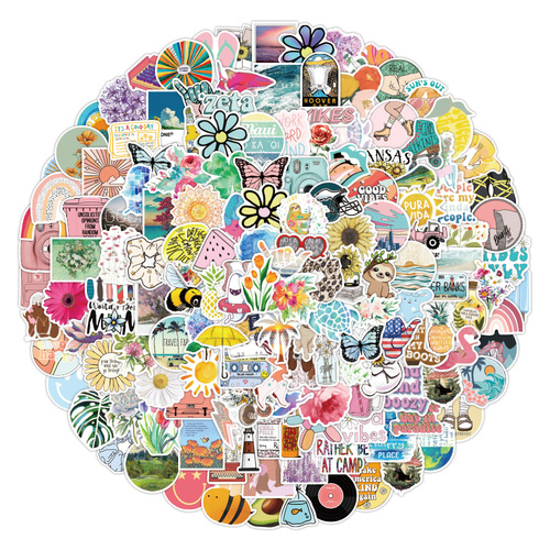 200 pieces of new style small fresh personalized graffiti stickers notebook skateboard suitcase waterproof stickers can be wholesaled