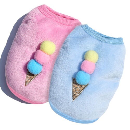 Cartoon Puppy Flannel Warm Cat Teacup Dog Small Breast Dog Cat Teddy Clothes Dog Vest Pet Supplies