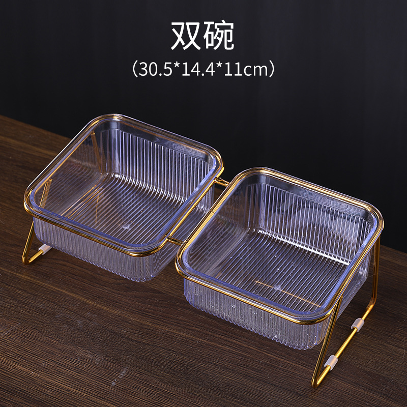 Gato Bowl doble tazón automático de agua potable gato suministros gato tazón al por mayor gato comida Bowl Pet Bowl doble tazón de plástico protección del cuello de doble uso