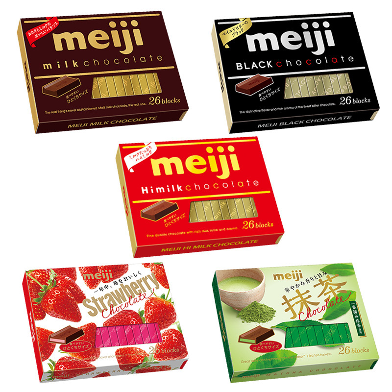 日本进口meiji明治巧克力夹心抹茶草莓特浓牛奶钢琴黑巧克力零食|undefined