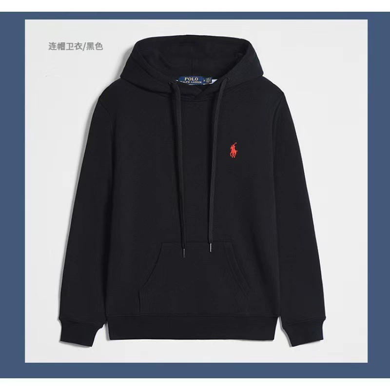 Demi-season fleece hoodie, men's zip cardigan with embroidered pony, casual fit, sizes S–XXXL