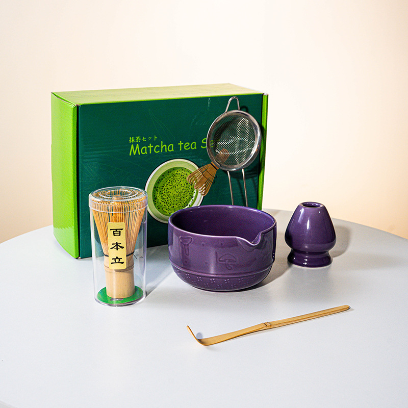 FJT 버섯입이 있는 직선 그릇 보라색 5개 세트(짙은 녹색 색상 상자)