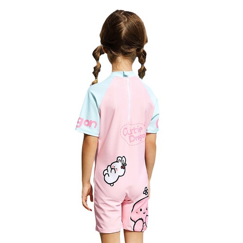 Children's swimwear for boys and girls, summer one-piece flat-bottom sun protection, for young children and middle children, 2024 new style swimwear for boys and girls