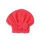2024 New Simple Coral Fleece Bow Hair Dry Hat Soft Absorbent Hair Dry Towel Solid Color Shower Cap