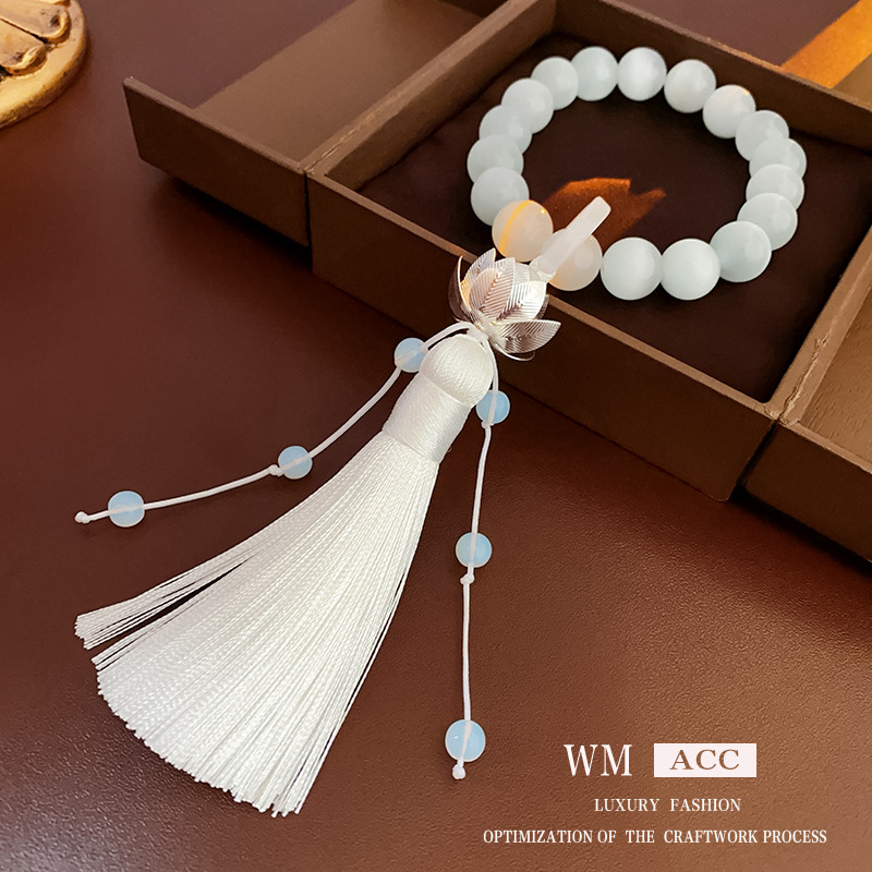 Nuevo estilo chino Opal Lotus borla pulsera retro todo partido Hanfu pulsera elegante moda pulsera fábrica al por mayor