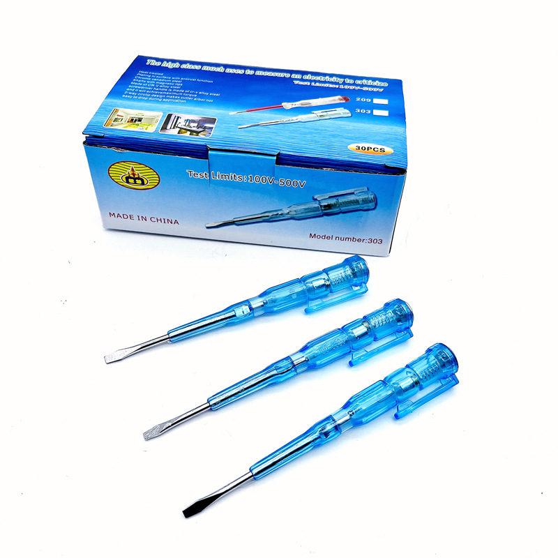 303测电笔 一字试电笔接触式随身易携小号电工电笔工厂现货批发